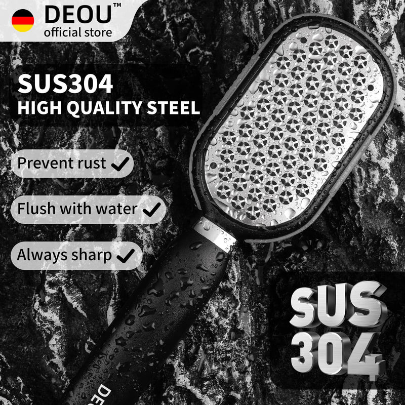 DEOU Metal Foot File SStainless Dead Skin Callus Remover for Dead Skin Professional Secure Foot Scrubber Heel Scraper Cracked Heels Repair Pedicure Tools for feet Black - BeesActive Australia