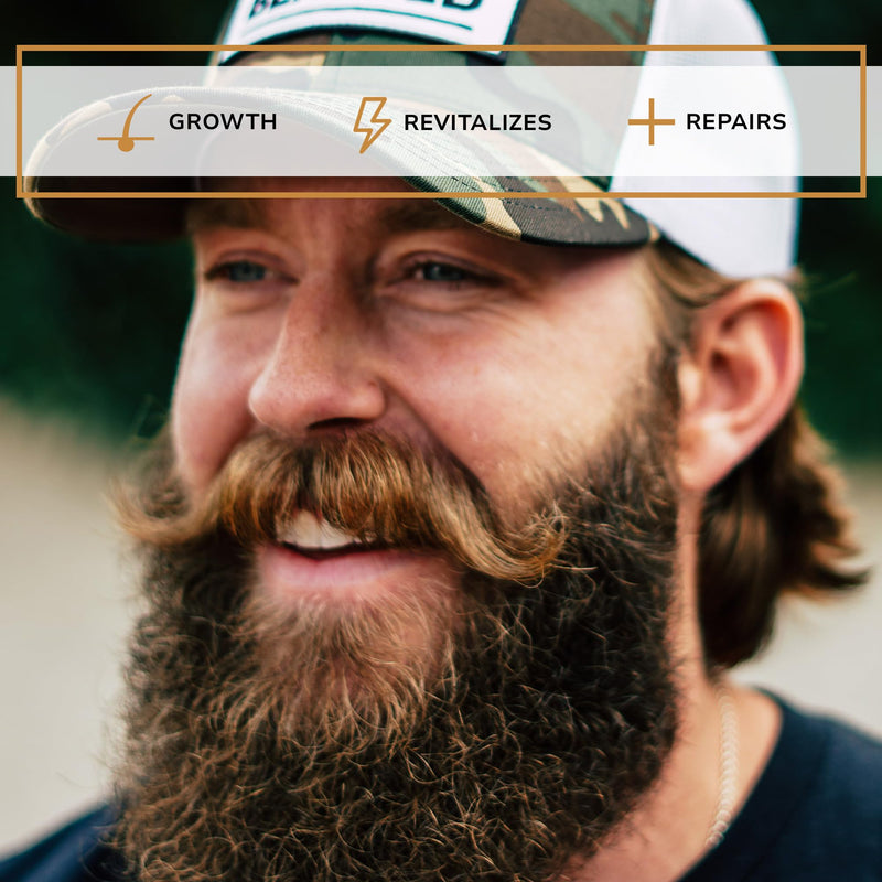 Live Bearded® Beard Boost, Beard Growth Vitamins for Men, 30-Day Supply | Biotin 5000mcg, Collagen, Silica & Fo-Ti Root, Made in USA, Supports Thicker, Stronger Beard & Scalp Hair Growth 30 Day Supply