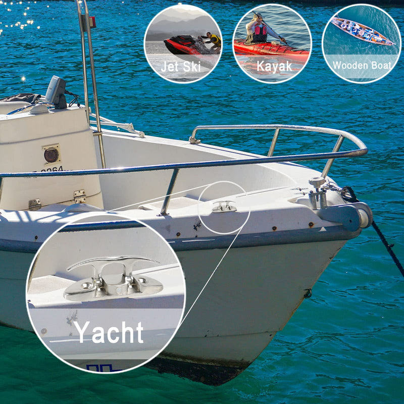 YUSOVE Boat Folding Cleat 4-1/2" 316 Stainless Steel Marine Flip Up Dock Cleat,Pack of 2
