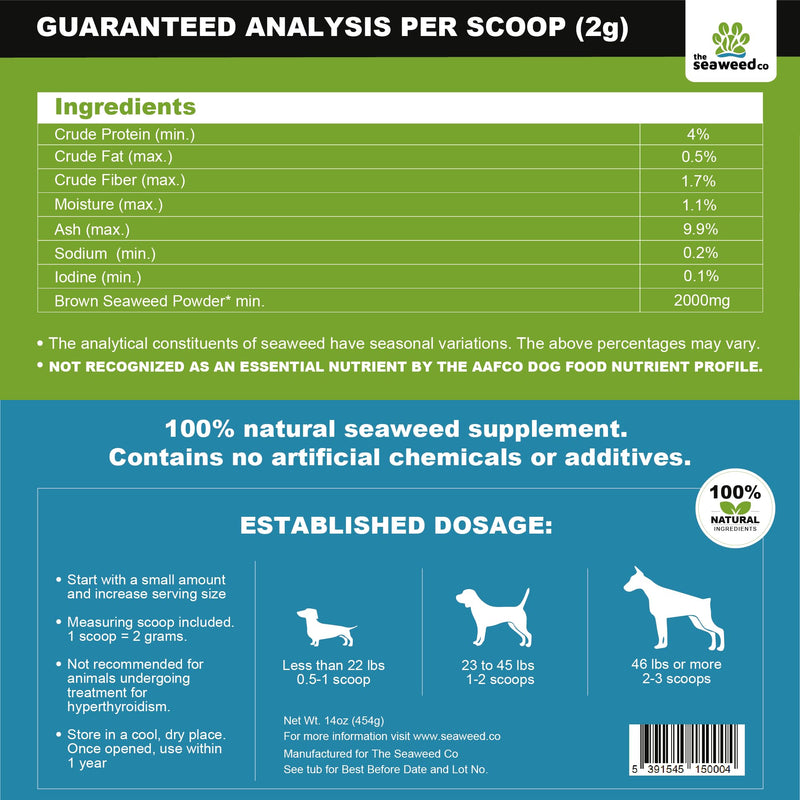 Caniclean Seaweed for Dogs Teeth - Dog Tartar Removal Tool, Plaque Remover, and Breath Freshener - Get Plaque Off Dogs Teeth Naturally. 14oz/396g. - PawsPlanet Australia