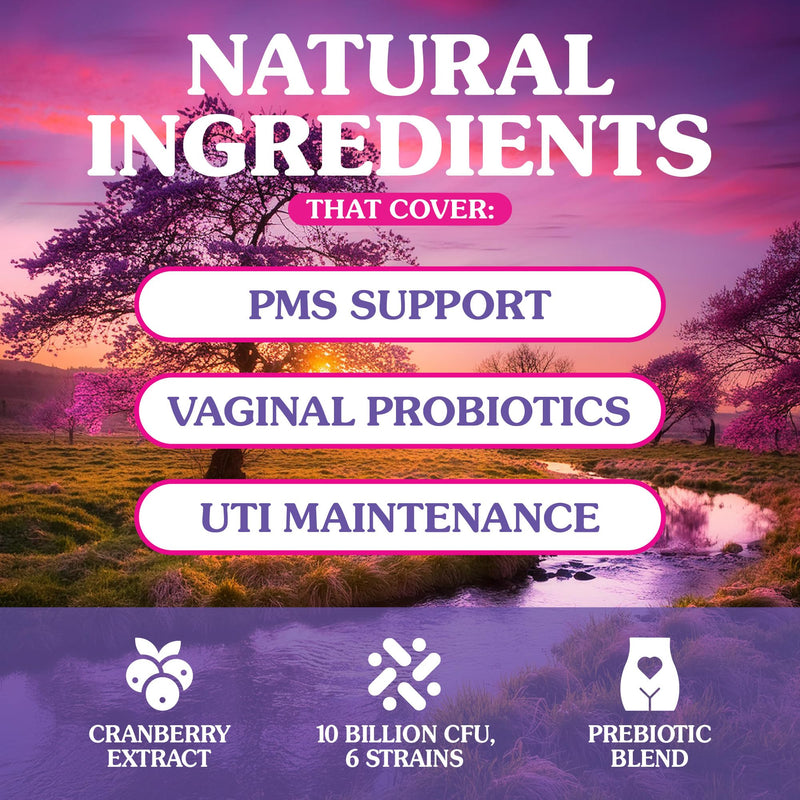 Seraphina Vaginal Probiotics 2-in-1 for Women + Hormone Balance - 90 Capsules Complete Feminine Care, PMS & Urinary Tract Health, Prebiotic Blend, 10 Billion CFU, 6 Strains (90 Count (Pack of 1)) 90 Count (Pack of 1) - BeesActive Australia
