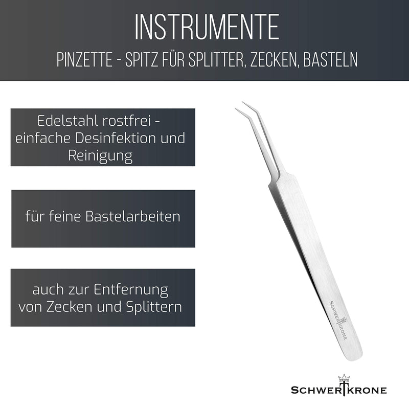 Sword crown Curved tweezers Tick tweezers Watchmaker tweezers Splinter tweezers curved 11.5 cm Tweezers pointed For model making - BeesActive Australia