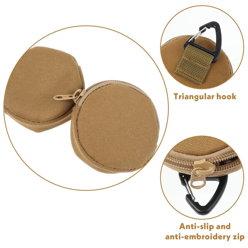 2 Pack Dog Treat Pouches, Small Portable Training Walking Treat Bag for Puppies with Clasp Reusable Pet Treat Container, Zipper Closure to Avoid Spilling, Travel or Outdoor Use(Khaki) - BeesActive Australia