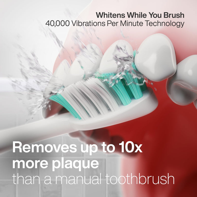 Aquasonic Vibe Series Ultra-Whitening Toothbrush – ADA Accepted Electric Toothbrush - 8 Brush Heads & Travel Case – 40,000 VPM Motor & Wireless Charging - 4 Modes w Smart Timer – Satin Rose Gold - BeesActive Australia