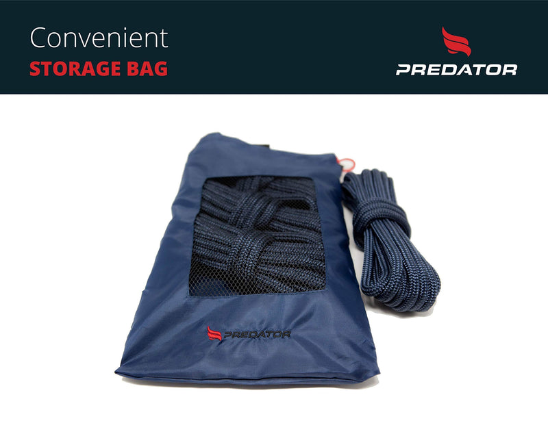 NZ Hi-Performance Dock Lines Bag Set | 3/8" x 15' Double Braided Nylon Dock Line with 12 Inch Eyelet | Ropes for Boats (Navy Blue)