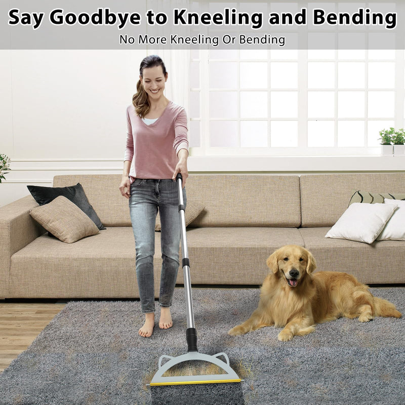 Carpet Rake for Pet Hair Removal, 49” Adjustable Long Handle Pet Hair Removal Tool, Carpet Rake Fur Scraper,Reusable Dog Cat Hair Remover,Pet Hair Removal Broom for Rugs,Mats,Pet Beds,Couch,Furniture - BeesActive Australia