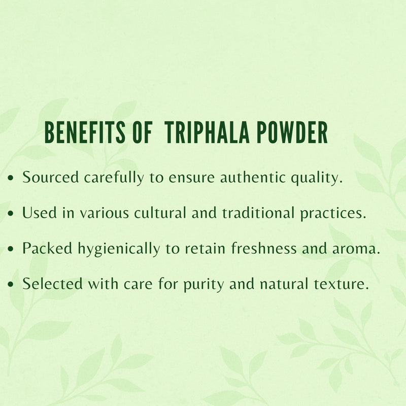 Triphala Powder 200 Gm | Combination of Amla, Haritaki & Bibhitaki | Non GMO | Vegan | GMP Certified