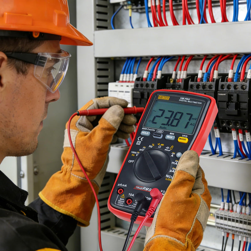 ZIBOO 15B PRO True RMS Digital Multimeter,for Electrical Applications, Measures AC/DC Voltage and Current Measurements up to 1000V and 10A,Compatible with FLUKE(Optional AC Pliers) - BeesActive Australia