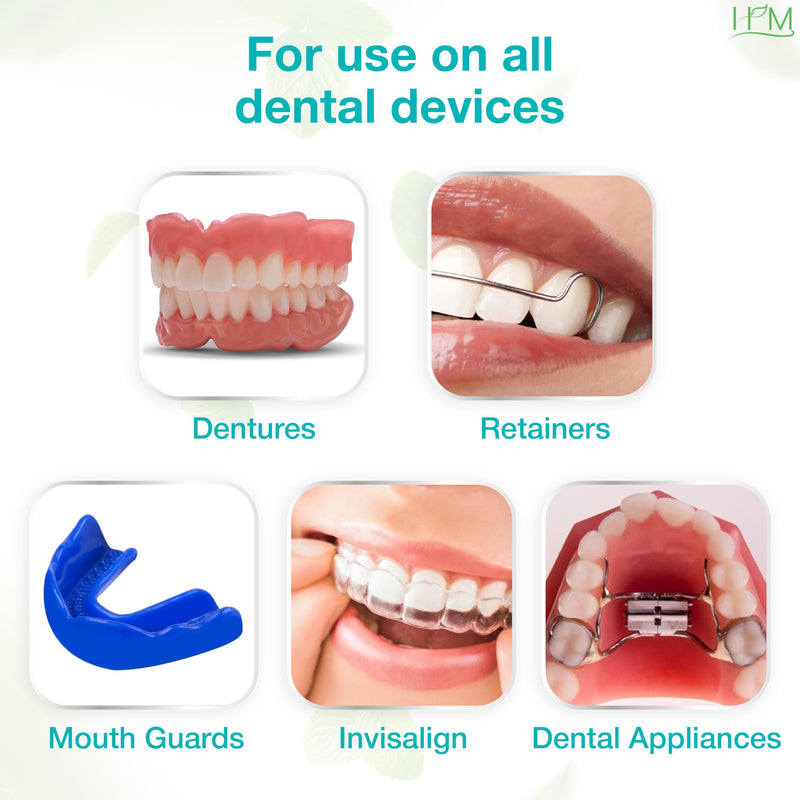 Cleaning Crystals Ultrasonic Aligners Mouthguard | Nightguard Braces Retainers Dentures | Natural Mint Flavor | Dual-action | For Odor Stains & Freshens | Daily Appliance Cleaner - 60 Cleanings - BeesActive Australia