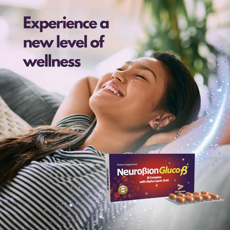 Neurobion Gluco B con Acido Alfa Lipoico Dietary Supplement B Complex with Alpha Lipoic Acid, Complejo B 30 Capsule