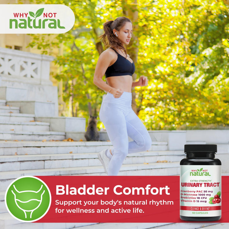 Why Not Natural 5-in-1 UTI Pills with D Mannose, Cranberry PAC Extract, Probiotics and Vitamin D - Urinary Health Formula for Women and Men - BeesActive Australia