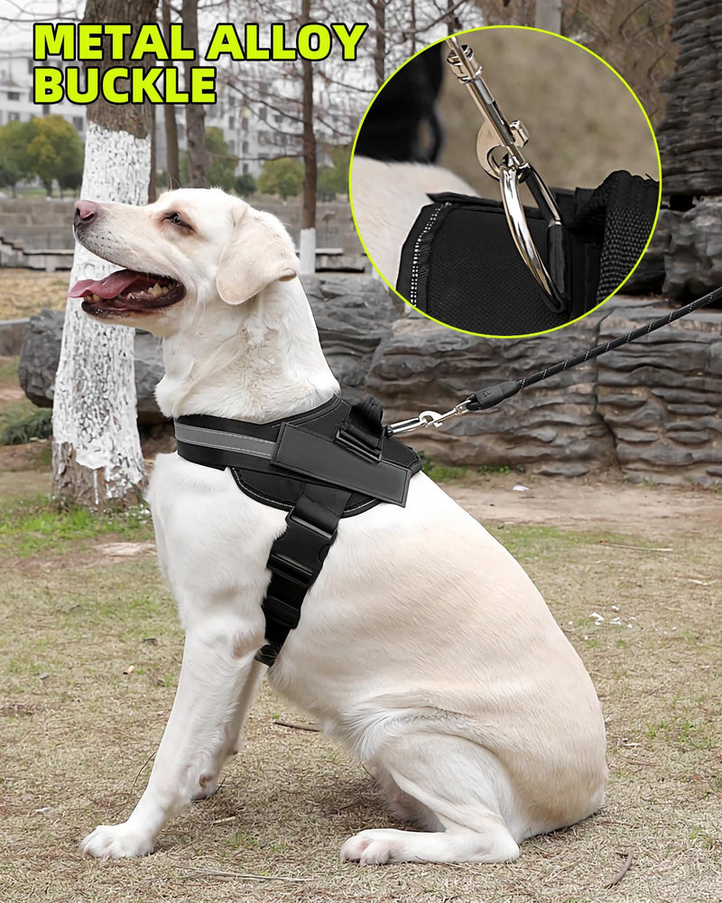 No Choke Dog Harness, No-Pull Reflective Dog Vest, Breathable Adjustable Pet Harness with Handle for Small, Dogs Outdoor Easy Walk, No Pull Harness(Black, Small) - BeesActive Australia