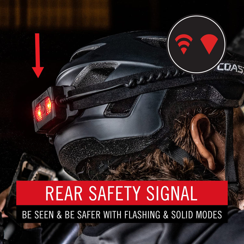 Coast RL20R 1000 Lumen Tri-Color LED Rerchargeable Headlamp with Flood and Spot Beams, Variable Light Control, Fixed Focus, Ultra-Strap, Red/Green Modes - BeesActive Australia