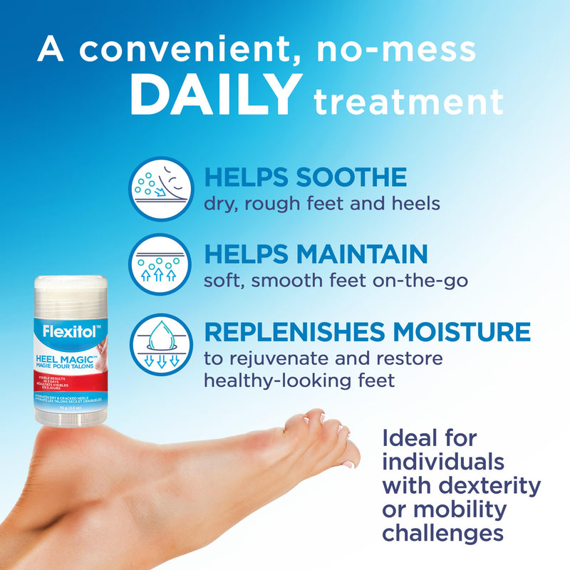 Flexitol Heel Magic Stick, Cracked Heel Cream & Foot Balm, Urea-Based Moisturizing Stick with Shea Butter & Vitamin E, 2.5 oz 2.5 Fl Oz (Pack of 1)