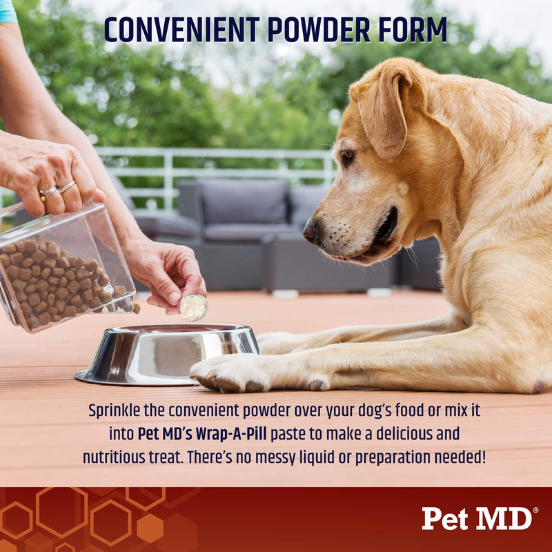 Pet MD Bone Broth for Dogs - Dog Food Toppers with Vitamins, Amino Acids, Natural Joint and Digestion Support - Made from Grade A Free Range Elk Bone Powder - 4 oz - PawsPlanet Australia