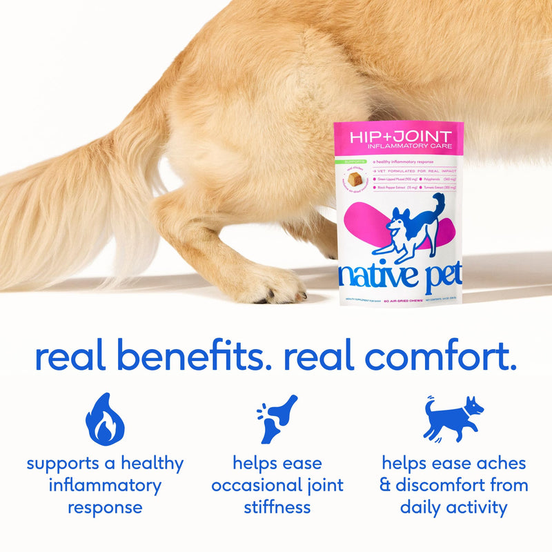 Native Pet Calm & Mobility Bundle: Relief Chews for Dogs (30 Air-Dried Chews) & Dog Calming Chews (30 Air-Dried Chews) - Natural Anxiety Relief with Melatonin & Anti-Inflammatory for Strong Joints
