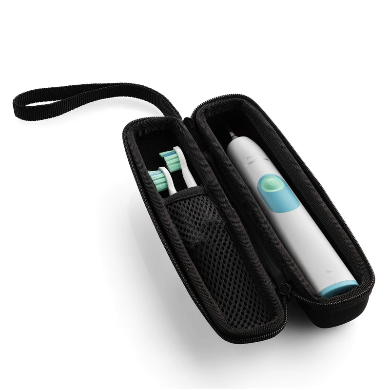 caseling Hard Toothbrush Travel Case Fits Philips Sonicare Protective Clean 4100 Sonicare 2 Series Portable Toothbrush Holder with Easy Grip Carry Strap (Small (Great for Travel)) Small (Pack of 1)