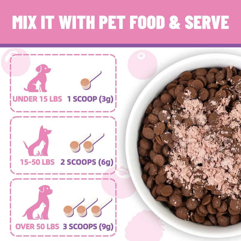 Just Try Berries Powder Dog Cranberry Supplement Urinary Tract for Dogs UTI Treatment D Mannose Powder Cat UTI Remedy Cat Supplements - 7 OZ