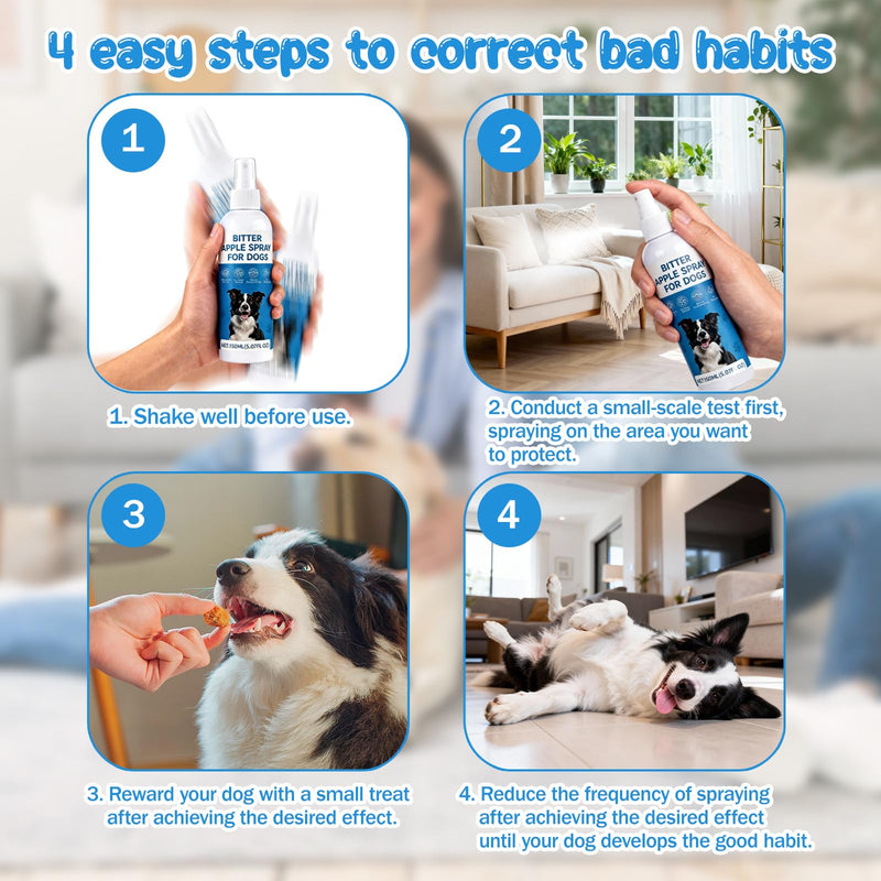 Bitter Apple Spray for Dogs – Alcohol-Free No Chew & Dog Deterrent Spray to Stop Chewing and Licking, Protect Furniture, Shoes, Plants & Household Items