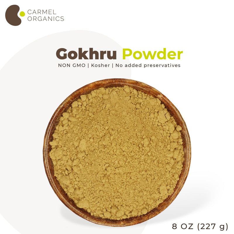 CARMEL ORGANICS Natural Gokhru/Gokhsuru Fruit Powder 8 Ounce or 0.5 Lb/ 227 Grams(Pack of 1)| Tribulus Terrestris Powder No Added Preservative.. | Non GMO 8 Ounce (Pack of 1) - BeesActive Australia