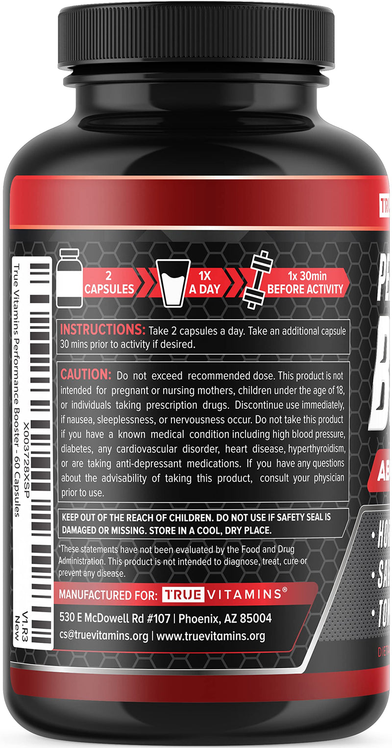 Testosterone Booster for Men - Male Enhancing Performance Supplement | Muscle Growth, Energy, Endurance, Strength, Recovery Support - Helps Improve Fast Acting Blood Flow & General Wellness - 60ct