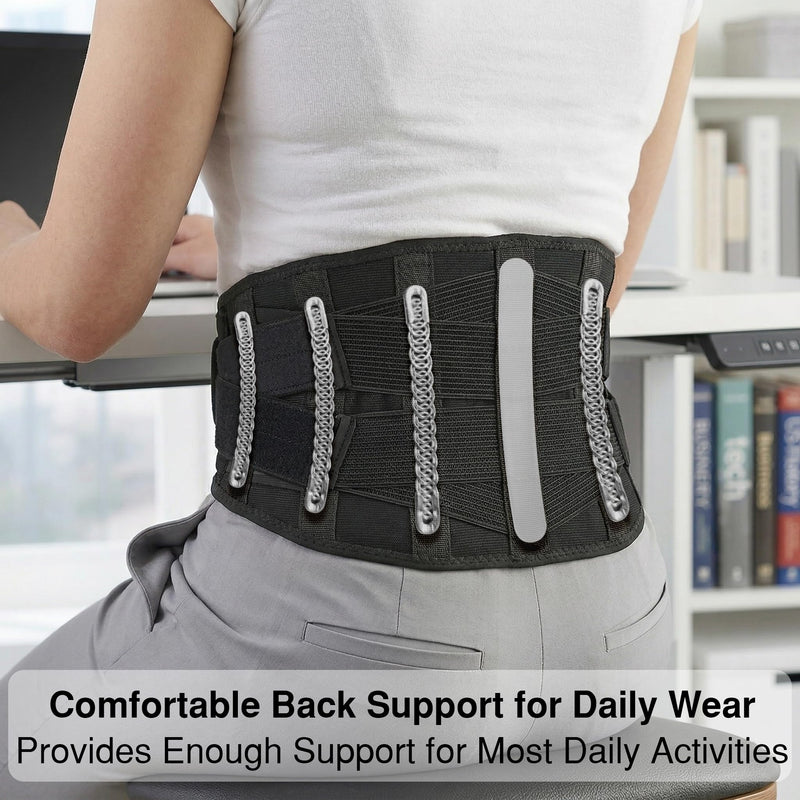 Ultra Breathable Back Brace for Women and Men Lower Back, Lightweight & Thin Back Support Belt, Dual Adjustable Waist Lumbar Support Belt for Sciatica, Herniated Disc, Scoliosis Back Pain Relief M(Waist:35"-43")