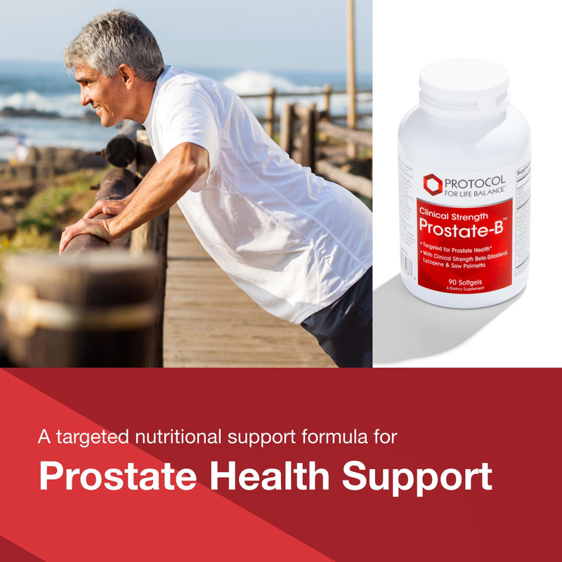 PROTOCOL FOR LIFE BALANCE Prostate-B Clinical Strength, Men, 90 Softgels | Prostate Health Supplement for Men, with Beta Sitosterol, Lycopene, and Saw Palmetto, Halal and Dairy Free