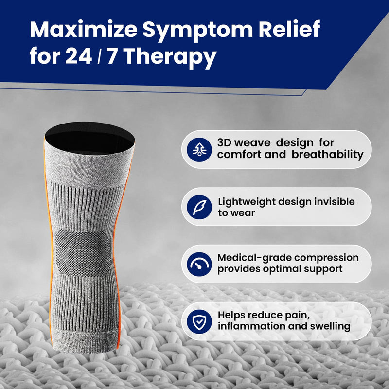 Galvaran Compression Knee Brace for Women & Men – Knee Support Sleeve for ACL, MCL, Meniscus Pain Relief, Joint Swelling & Injury Recovery | Skin-Friendly Anti-Slip Design | Daily Use & Sports Gray Medium - BeesActive Australia