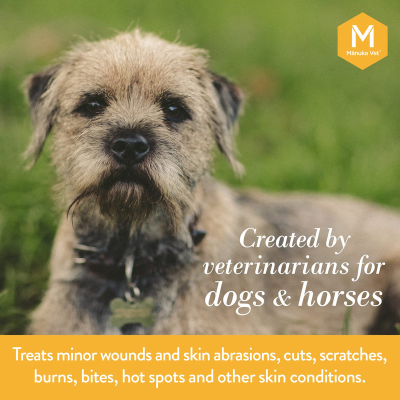 Manuka Vet Skin & Wound Crème, 350+ MGO Medical Grade Manuka Honey, Rapid Healing & Skin Repair Treatment for Dogs, Horses and Other Animals, 3.53oz (100g) Tube - BeesActive Australia