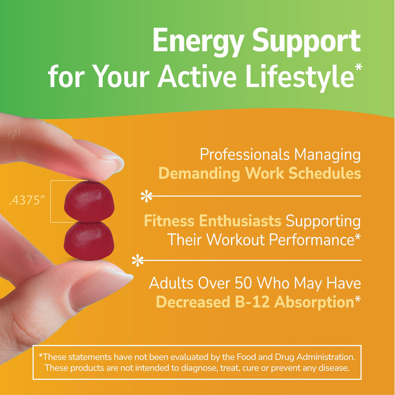 21st Century Extra Strength Vitamin B12 Gummies 3000mcg, Raspberry, 90ct | Extra-Strength Vitamin B12 3000 mcg Gummies, Energy & Nerve Support, Vegan & Gluten Free, A Delicious High-Potency B12 Gummy