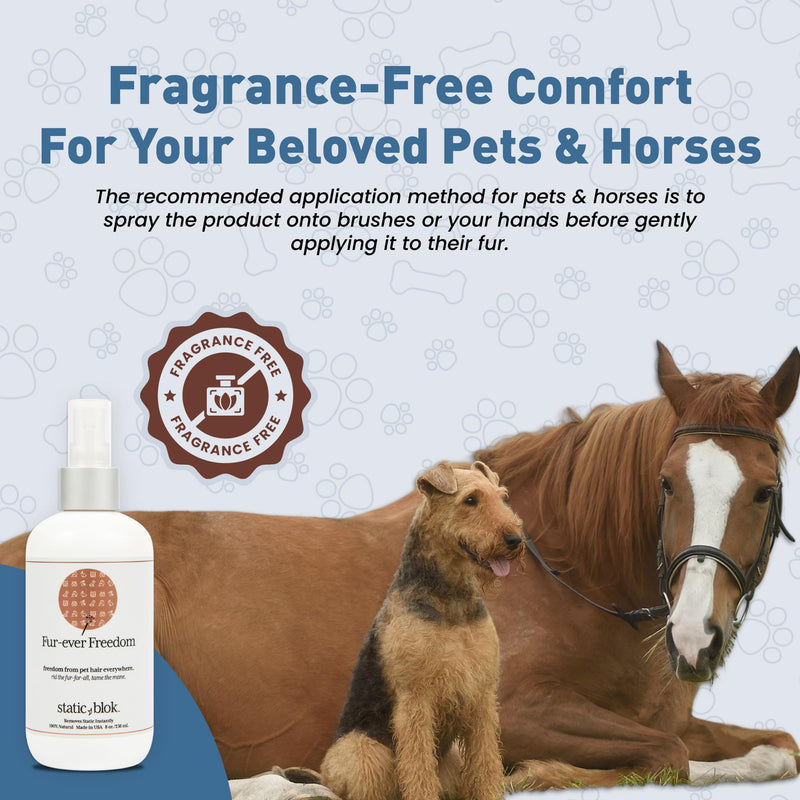 Static Blok Anti-Static Spray for Pets - Instantly Zaps Away Static Cling, Flyaways, and Shocks - All-Natural Static Eliminator Spray for Horses, Dogs, Cats and Home - 8oz - BeesActive Australia