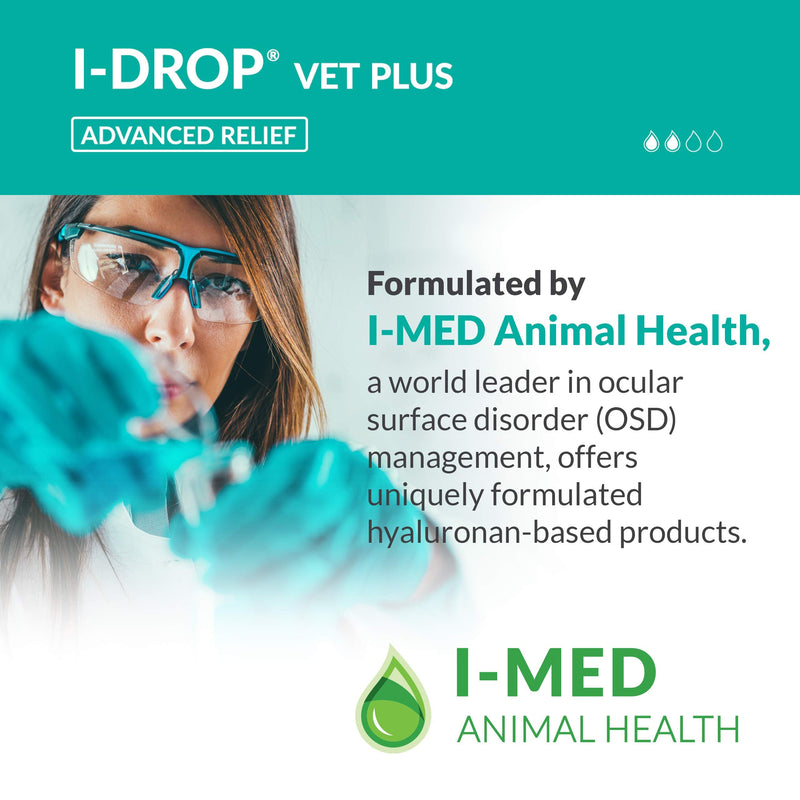 I-DROP VET PLUS: Pet Eye Drops for Dogs | Lubricate Acute/Seasonal Dry Eyes | Superior Comfort | Long-lasting Relief | Fewer Application Needed, 0.25% Hyaluronan | Multi dose Bottle | One Bottle 10 ml - BeesActive Australia