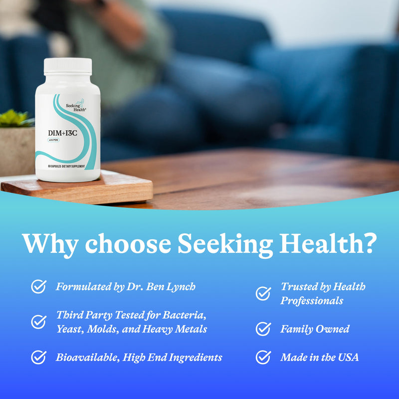 Seeking Health DIM & I3C - Support Healthy Liver Metabolism of Estrogen - Formula with DIM & I3C to Support Healthy Cellular Response - 400 mg, 60 Capsules
