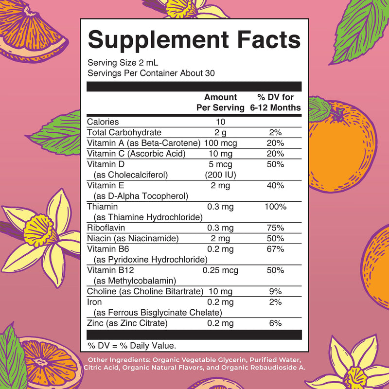 MARYRUTH'S USDA Organic Multivitamin Drops for Infants w/Iron | With Iron, USDA Organic, Immune Support & Overall Wellness, Vegan, Non-GMO Infant Multi + Iron