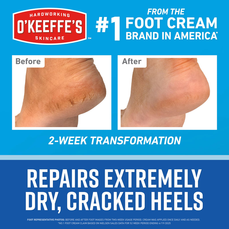 O’Keeffe’s for Healthy Feet Heel Repair Kit with Urea & Lactic Acid – (1 Pair) Reusable Foot Sleeves + 3 oz. Intense Renewal Foot Cream, Exfoliates & Softens Dry Heels - BeesActive Australia