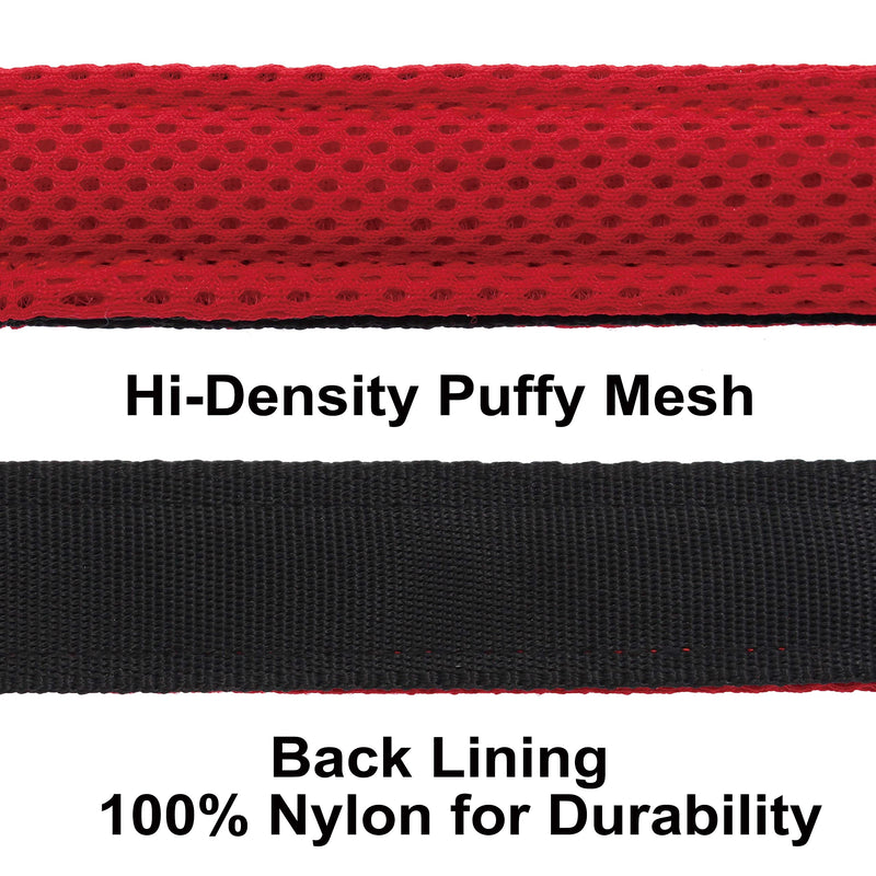 Kruz Premier 5ft Dog Mesh Leash - KZA1160-14M/L - Lightweight, Breathable, Comfort Puffy Mesh Leash - Secure Dual-Layered Tangle-Free Mesh Lead for Dog Walking, Running, Training - Red - 1" x 5 FT Large: 1" x 5 FT - BeesActive Australia