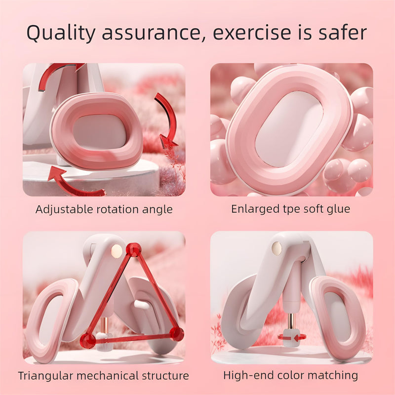 Inner Thigh Exerciser , Thigh Master Trainer - Dual-Action Home Gym Equipment for Women Pink