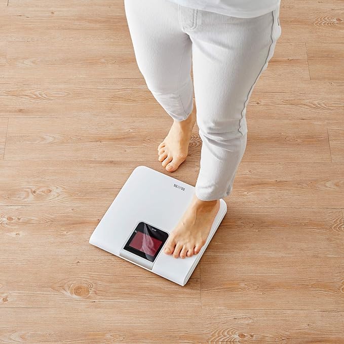 Tanita Weight Scale Digital Large Screen LED White HD-395 WH Power on just by riding - BeesActive Australia