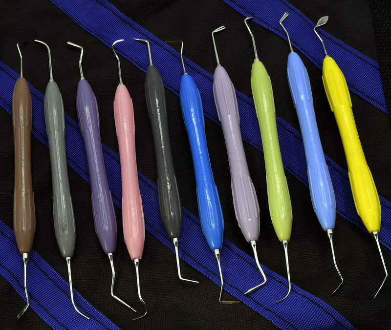 Dental Composite Filling Instruments Silicone Handle Double Ended with Cassette 10 Pcs - BeesActive Australia