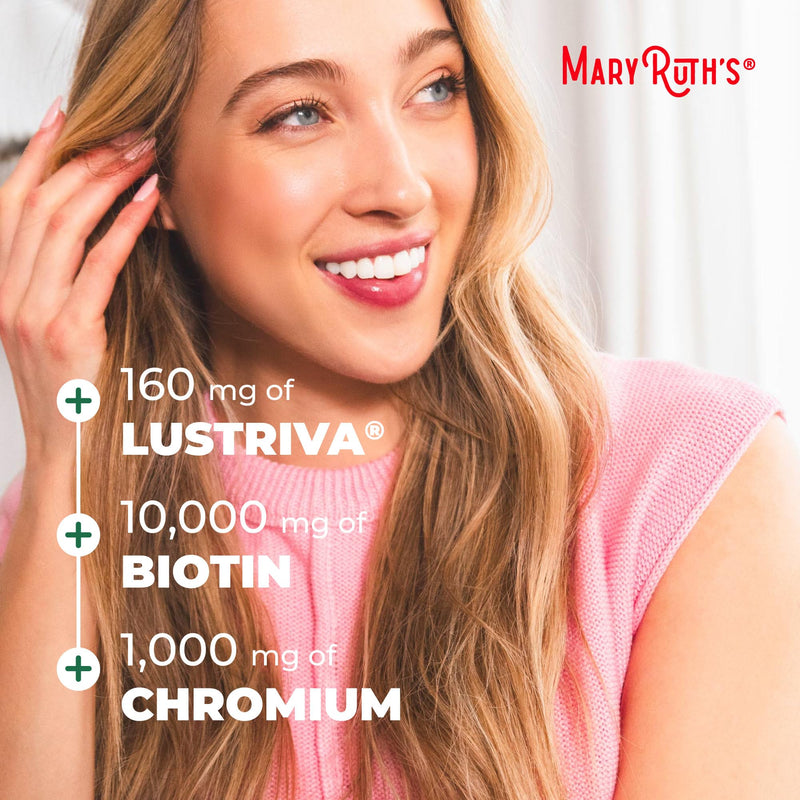 MARYRUTH'S Liquid Multivitamin + Hair Growth, Clinically Thicker Hair, 15oz | Clinically Tested in Women for Thicker Hair & Facial Wrinkles, Biotin 10000mcg, Lustriva Hair Growth Supplements, Skin Care Dragon Fruit 15.22 Fl Oz (Pack of 1)