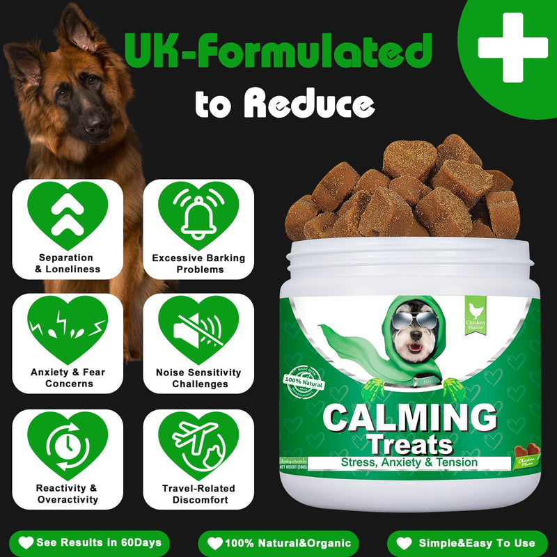 Bailey & buddies Calming Dog Treats - 100% Natural Soft Chews Reduce Stress, Fear, Barking, Aggression. Soothes Anxiety for All Breeds & Adult Ages for Small, Medium & Large Dogs