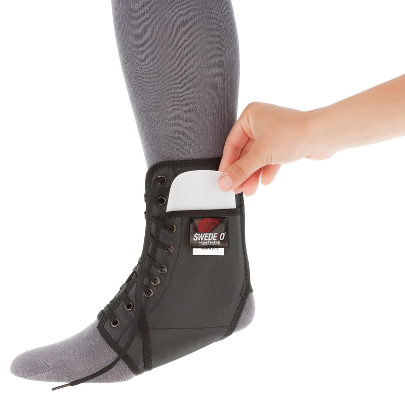 Swede-O Ankle Lok Reinforced Laced Ankle Brace with Stays, High Support for Sports, Black, Large Large (Pack of 1)