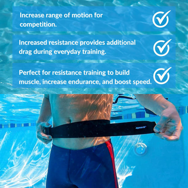 Sporti Swim Parachute - Stationary Swimming Harness, Training Belt, Swim Harness for Pool with High Durability Navy Blue 10
