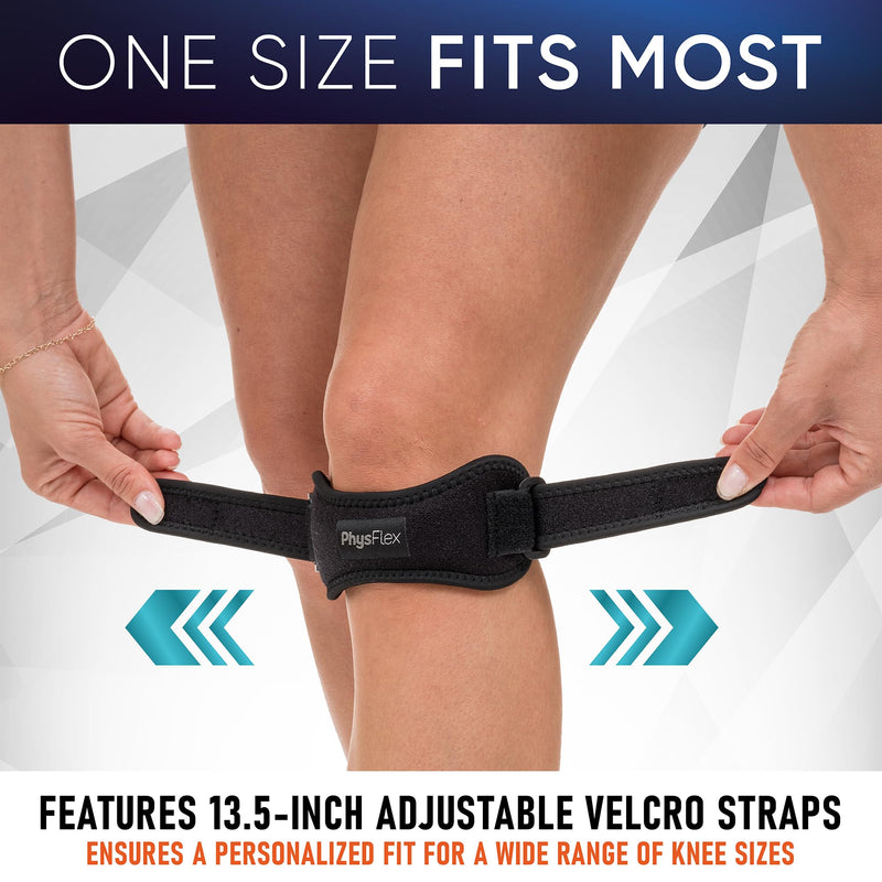 2 Pack Patella Knee Brace - Knee Support and Pain Relief, Running, Hiking, Basketball, Jumpers Knee, Tendonitis, Adjustable Strap Patellar Tendon Stabilizer (Gray) Gray (Pack Of 2) - BeesActive Australia