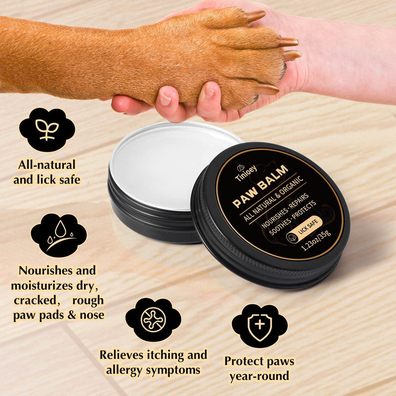 All-Natural Lick Safe Dog Paw Balm for Dogs & Cats | 2 Pack Dog Paw Pad Balm Paw Protector, Moisturizer & Soother for Dry Cracked Paws & Noses | Snout Soother for Dogs (1.23oz*2) - PawsPlanet Australia