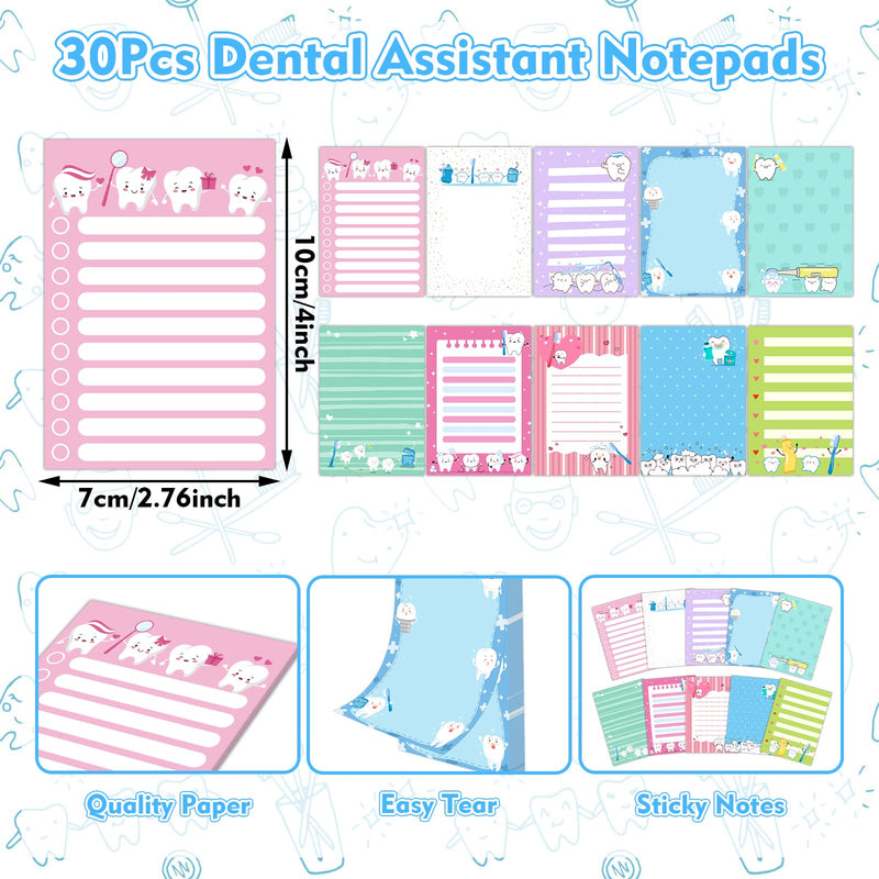 60Pcs Dental Pens and Notepad Set Dental Assistants Accessories Tooth Sticky Notes Teeth Ballpoint Pens Removable Memo Pads Dental Hygienist Gifts for Women Coworker Doctor Nurse Office Supplies - BeesActive Australia