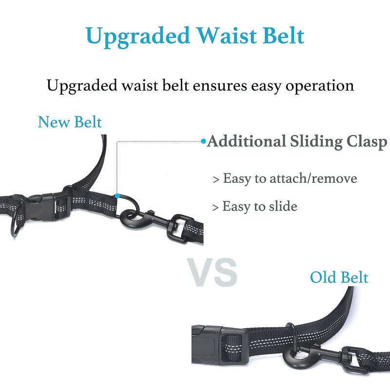 iYoShop Retractable Hands Free Dog Leash - Dual Handle Bungee Waist Leash for Small, Medium and Large Dogs (Medium/Large, 25-150 lbs, Black) Medium/Large - BeesActive Australia