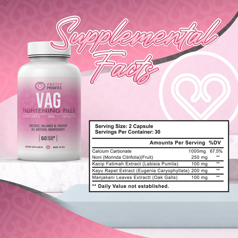 Pretty Privates Vaginal Tightening Pills - Tighten, Rejuvenate & Lubricate - All-Natural Vaginal Tightening & Holistic Intimate Health - Vegan & Gluten-Free - 60 ct - BeesActive Australia