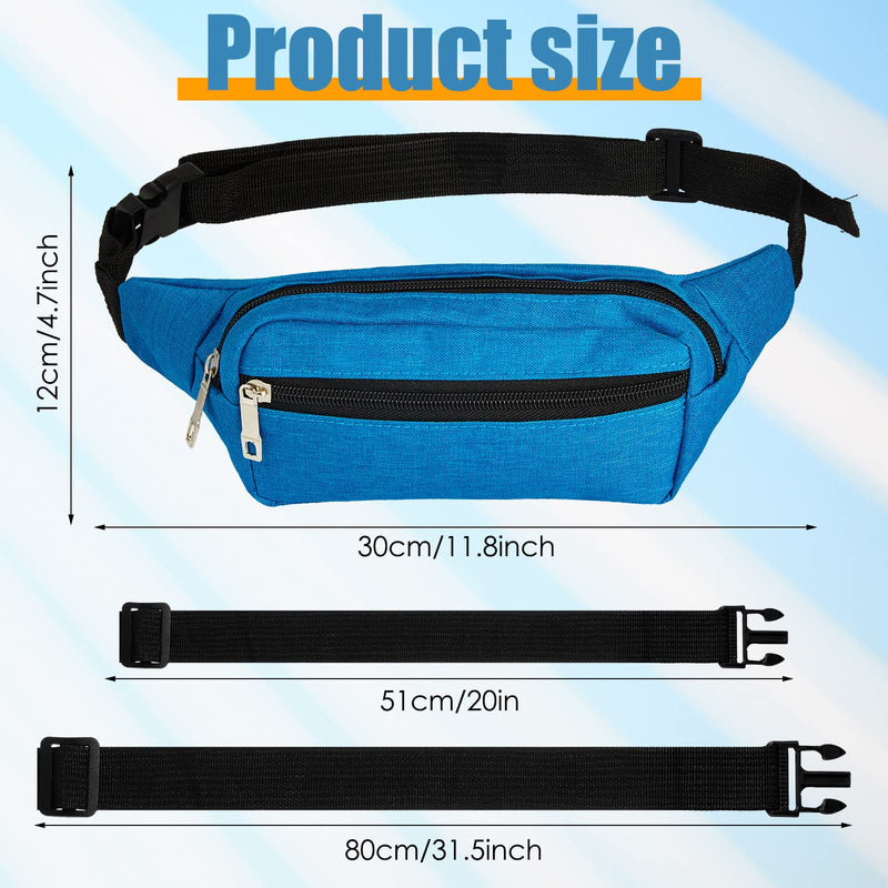 9 Pieces Neon Fanny Pack Bulk 80s 90s Sport Lightweight Belt Bag Adjustable Exercise Running Waist Bag with Adjustable Belt and 2 Zippers for Travel Women Men Running Sports Phone Vivid Style