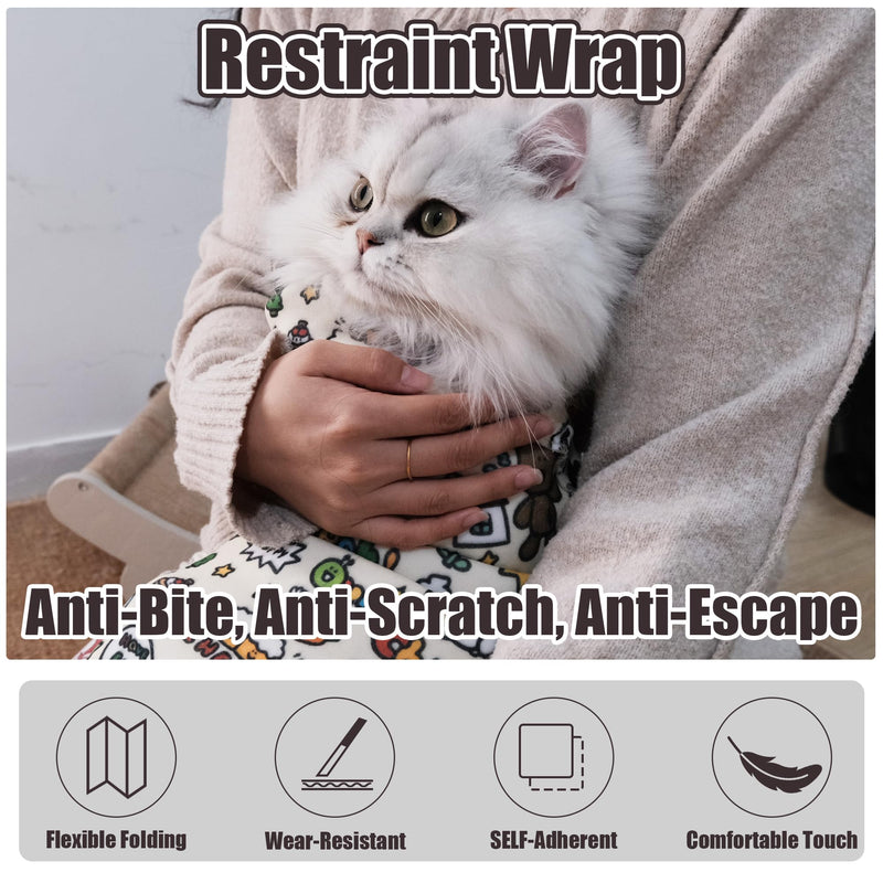 Cat Grooming Wrap Cat Wrap for Cutting Nails Cat Restraint for Nail Clipping Cat Swaddle Wrap Cat Burrito Wrap XL(Within 15lbs) Anti-Scratch Anti-Escape Multifunctional Pet Tool XL-27.6inch (within 15lbs) #A1 - BeesActive Australia